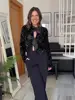 European and American Crew Neck Lace-up Short Sexy Nightclub Sequined Long-sleeved Jacket Winter Clothes Women 4