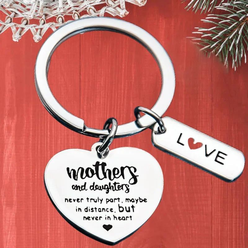 

Metal Mother Daughter Gift Keychain Pendant Mom Birthday Gifts Key Chain Keyrings Mothers and Daughters Never Truly Part