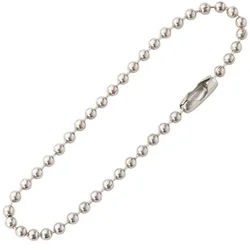 Stainless Steel Bead Chain Set for DIY Craft and Jewelry Making (Rhodium)