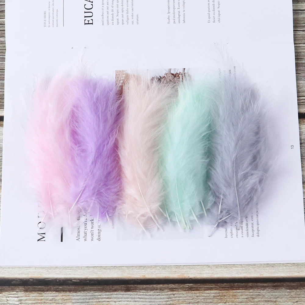 

Marabou Turkey Feathers 4-6 Inches/10-15 CM for Wedding Home Party Decoration Clothes Sewing Accessory Crafts Plume100 Pcs/Lot