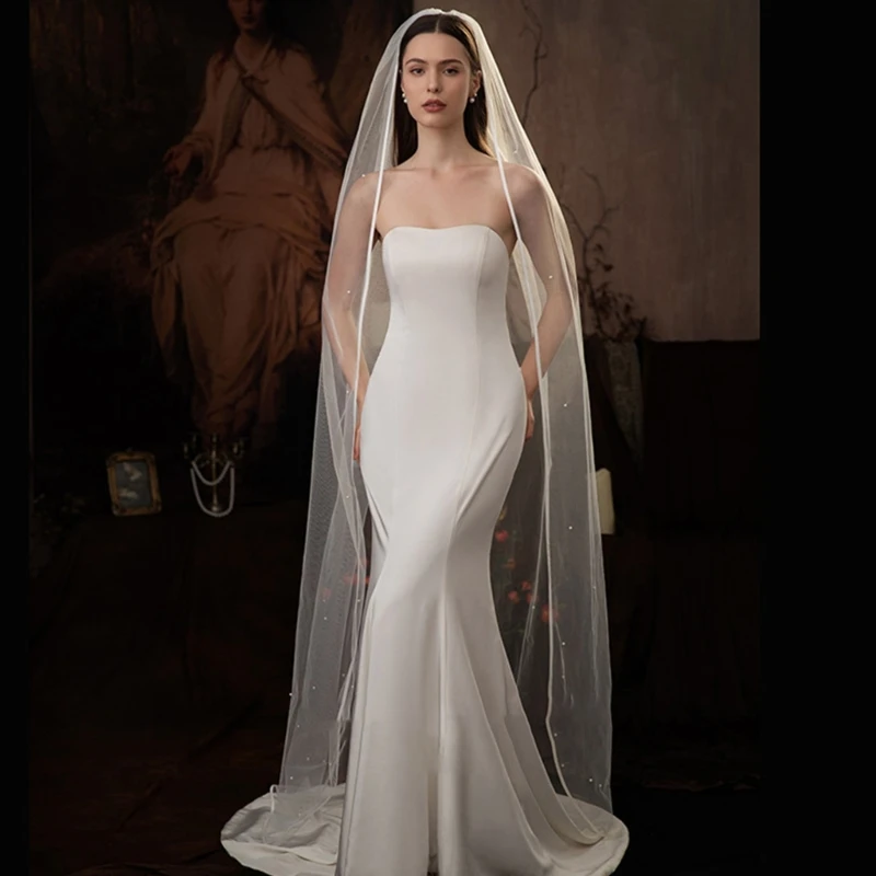 

Single Layer Bridal Veil Hair Comb Long Wedding Veil Wedding Dress Accessories