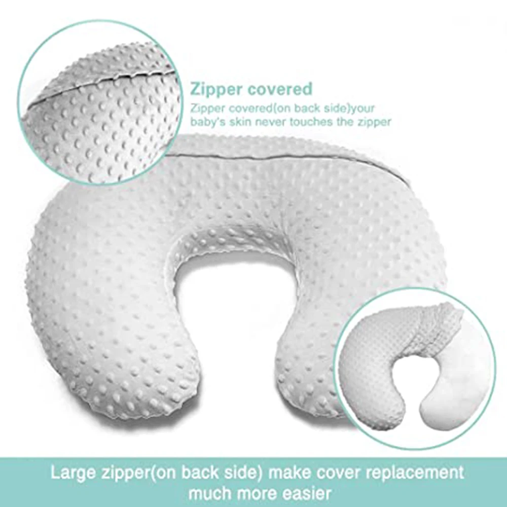 22.5" x 18" Nursing Pillow Cover, Breastfeeding Pillow Positioner Slipcover Fits for Baby Boy Girl Support Removable Cover