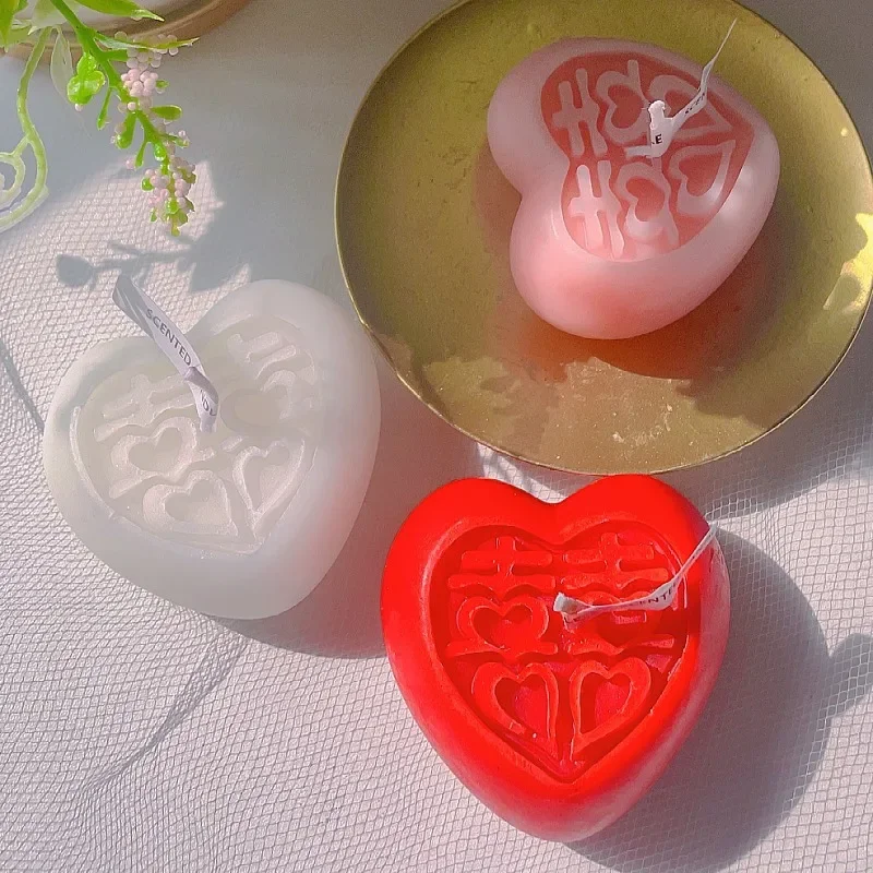 

Double Happiness Love Shaped Aromatherapy Candle