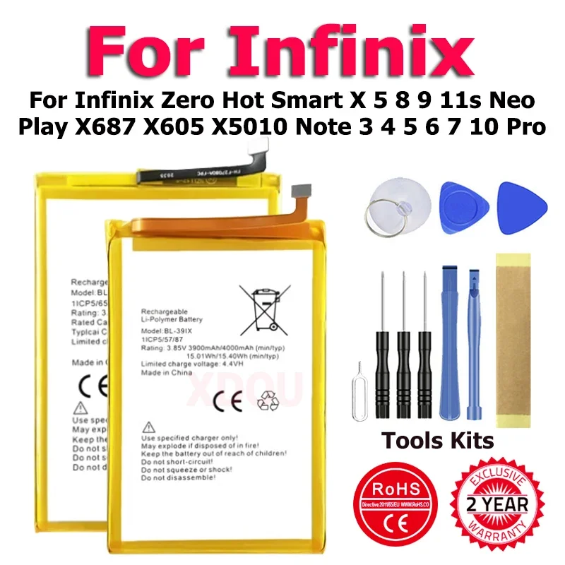 BL-49FX BL-44CX BL-39IX BL-44AX Battery For Infinix Zero Hot Smart