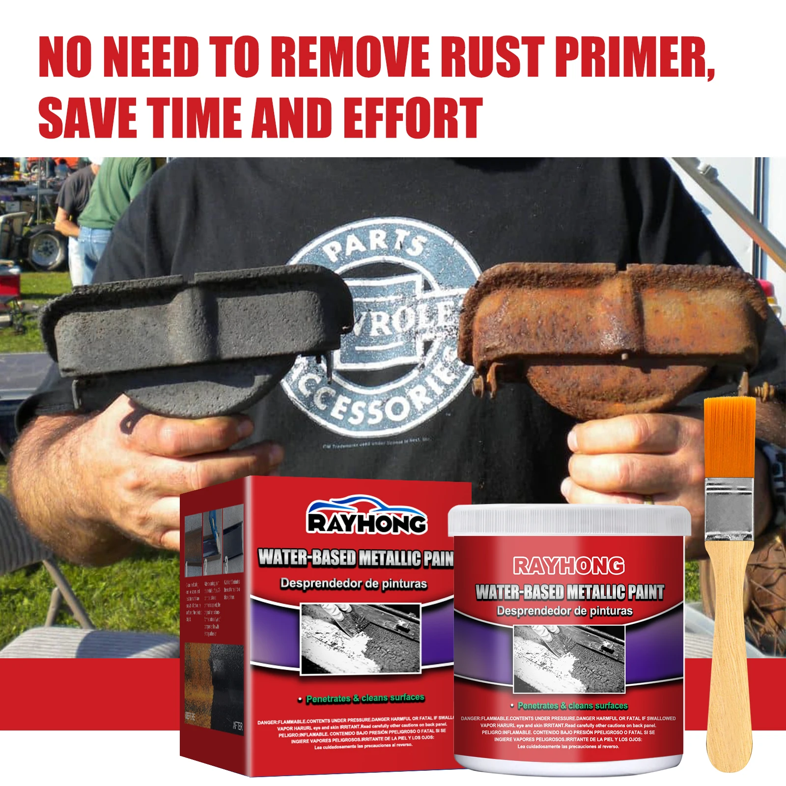 Car Rust-free Primer Water-Based Metal Rust Remover Metallic Paint 100ml Auto Anti-rust Paste Multi-purpose Rust Iron paint rust remover rust remover spray rust remover converter
