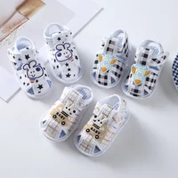 Summer Newborn Baby Boys Girls Cartoon Printing Canvas Shoes Hollow Soft Crib Shoes Infant First Walker Anti Slip Casual Sandals 2