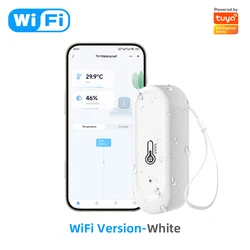 Outdoor Waterproof Smart Temperature & Humidity Sensor with App Control (White WiFi)