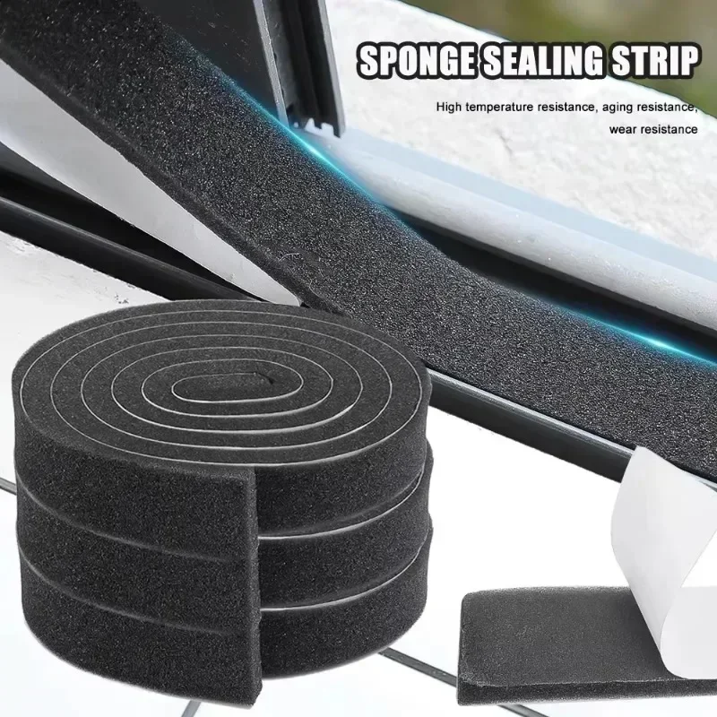 Foam Door Window Sealing Strip Weather Stripping Self-Adhesive Soundproof Windproof Dustproof Draught Insulation Tape