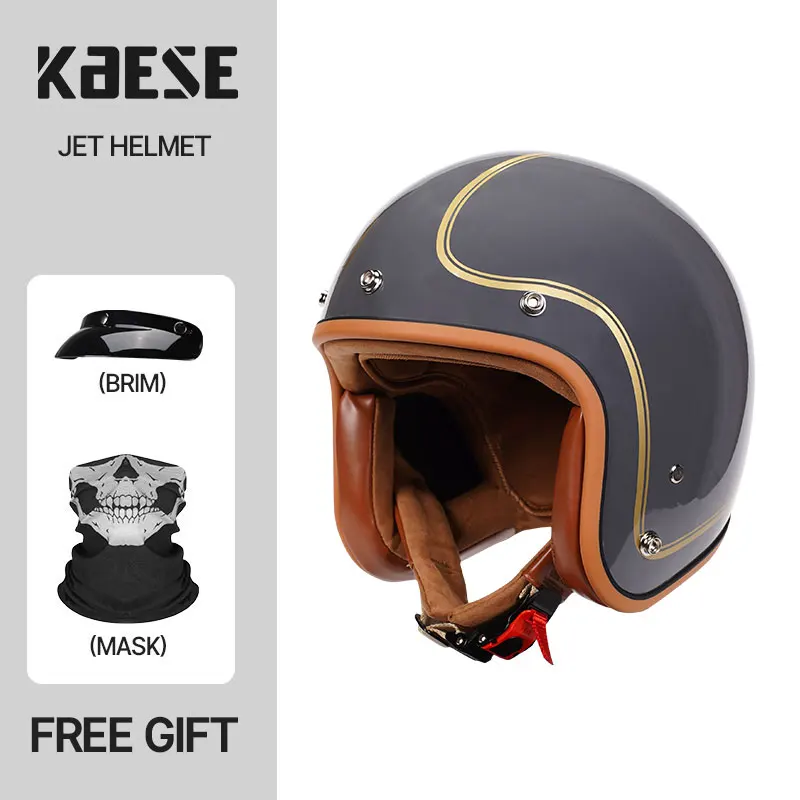 Nuovo Design Retro Moto Casco Open Face Casco Scooter Caschi 3/4 Chopper Casco Moto Vintage Moto Caschi Dot Ece