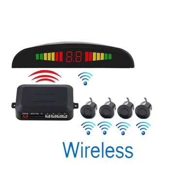 Sensore di parcheggio LED Parktronic per auto wireless con display del sistema di rilevamento del monitor radar di backup inverso a 4