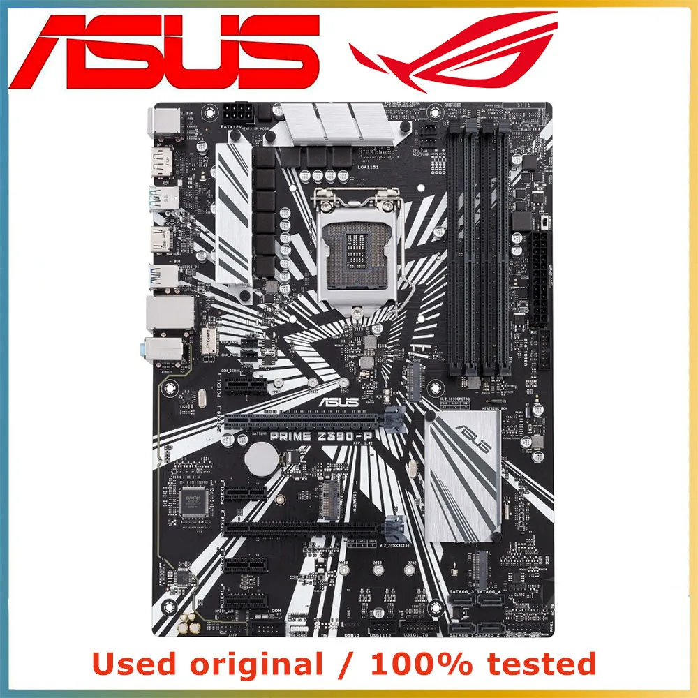 

Материнская плата для компьютера ASUS PRIME, материнская плата LGA 1151 DDR4 64 ГБ для Intel Z390, десктопная материнская плата M.2 NVME PCI-E 3,0 X16