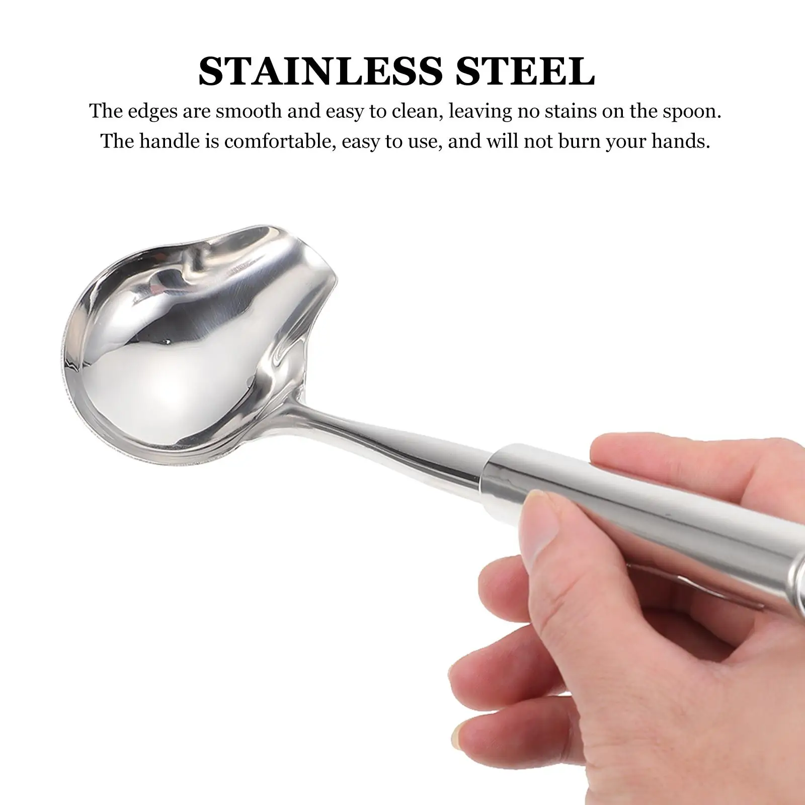 2 Pcs Tablespoon Stainless Steel Sauce Serving Spoons Soup Ladle Spout Duck Mouth Shaped Spoon Soup Sauce Spoon stainless steel spoon,soup spoon