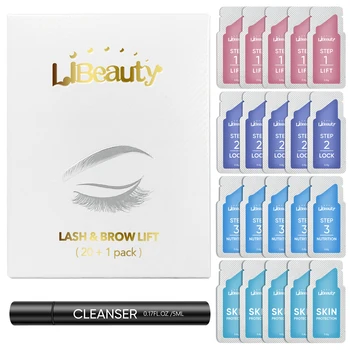 Libeauty 속눈썹 리프트 및 브로우 라미네이션, 파마 고정 로션, 속눈썹 리프팅 컬, 메이크업 도구, 2 in 1 향 주머니, 20 개/로트