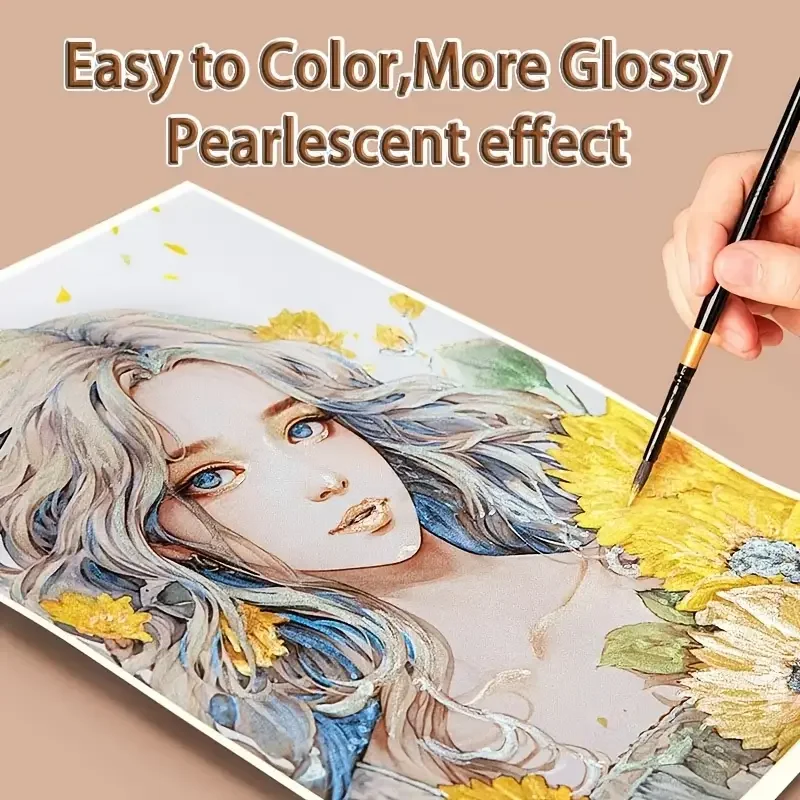 24 Color Pearl Watercolor Paint Set - Vibrant solid paint blocks for Chinese painting, Thangka, calligraphy and color art creati 6
