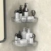 Glacier Pattern Bathroom Shelf Suction Cup Wall Mount Corner Storage Shelves Shampoo Holder Cosmetic Rack Shower Drain Basket Ba 6