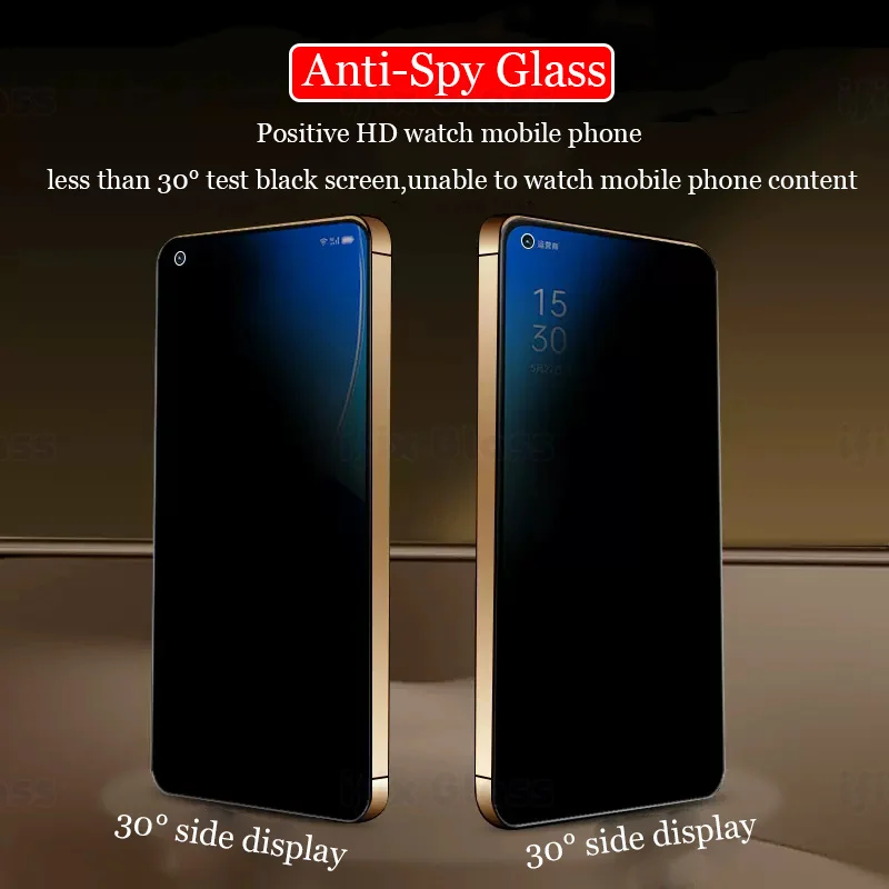 OPPO Reno 8 7 6 5 4 Lite SE 8T 4G Z A 안티 스파이 화면 보호기 Reno 7 8 Pro Plus 커버 유리 용 3Pcs 개인 정보 보호 강화 유리