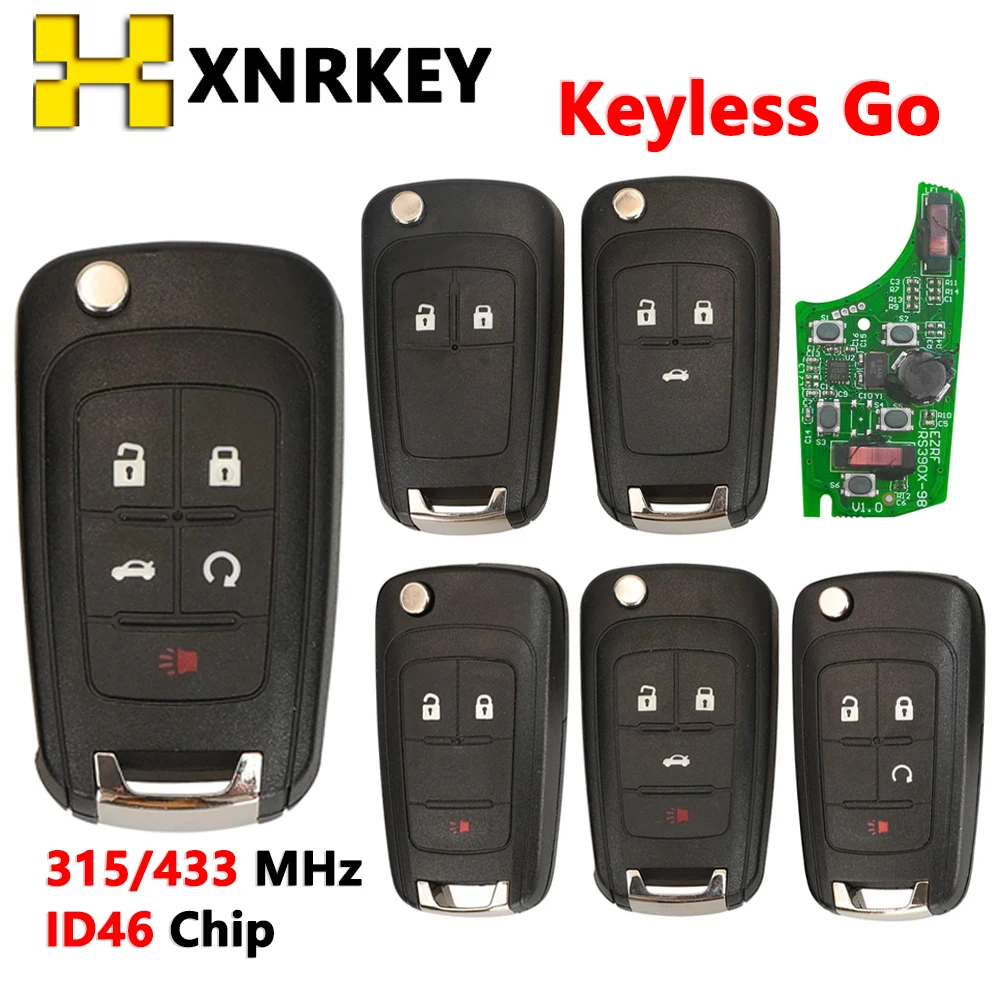 XNRKEY 2/3/4/5B Smart Remote Key ID46 315/433Mhz for Chevrolet Cruze Aveo Orlando Trax Lacrosse Encore Regal Verano Keyless Go