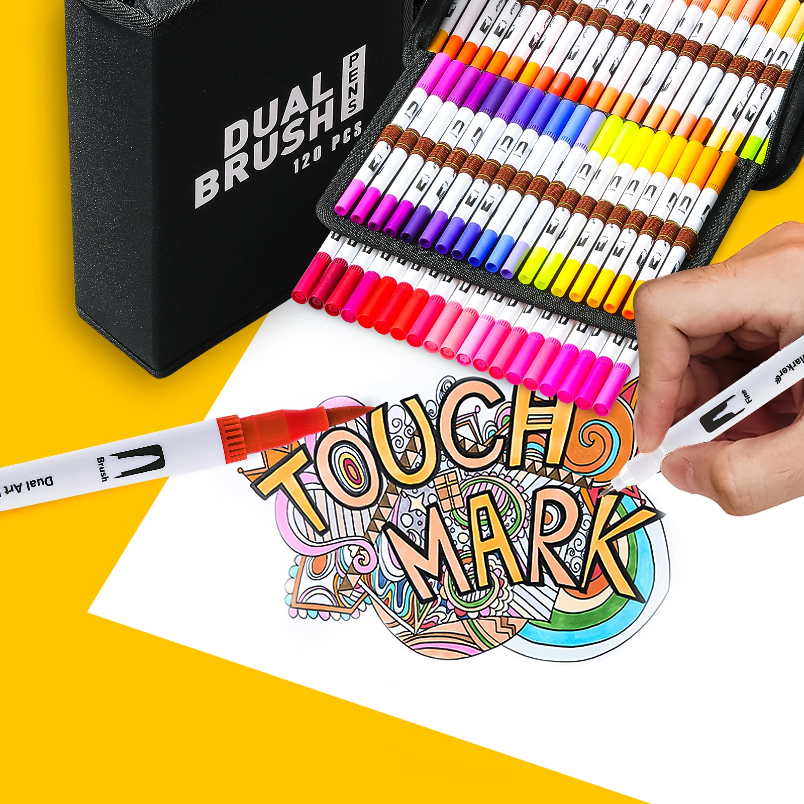 

120 Colors Dual Brush Markers Pens Colored Pencil Watercolor Art Markers Fineliner Calligraphy Pens Birthday Christmas Gift