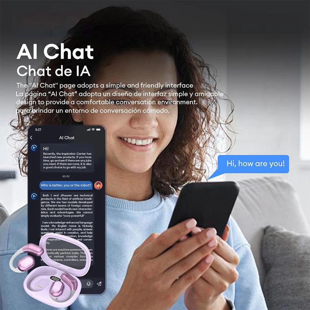 HY-Y16 Language Translator Wireless BT V5.4 Headset Intelligent AI Translator Earphones Real Time AI Voice Translator Earbuds