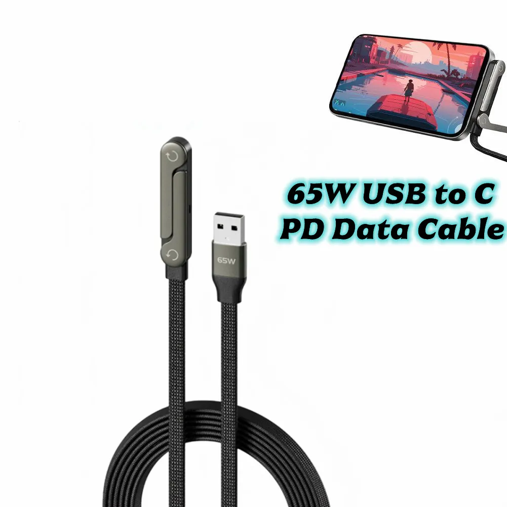 2-in-1 엘보형 USB 타입-C 케이블 65W 아이폰 17 16Pro Max용 데이터 케이블 맥북 프로 고속 충전 케이블 화웨이 아이패드용