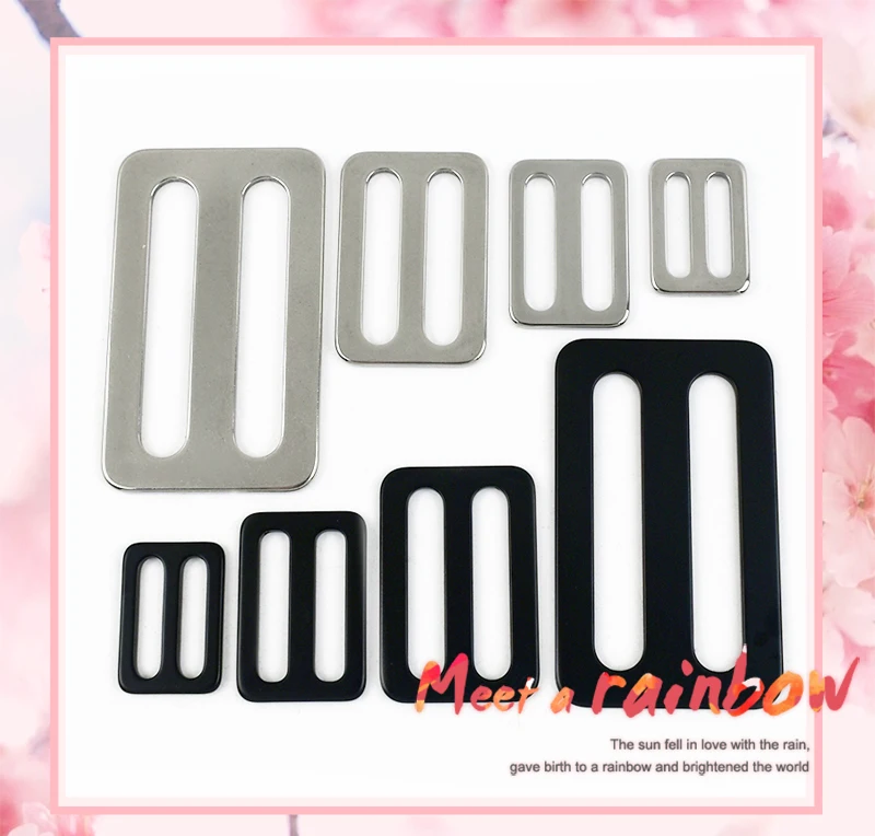 5/10Pcs 20-50mm Stainless Steel Tri-Glide Slider Buckles for Bag Strap Backpack Adjust Webbing Clips Clasp Bags Accessories
