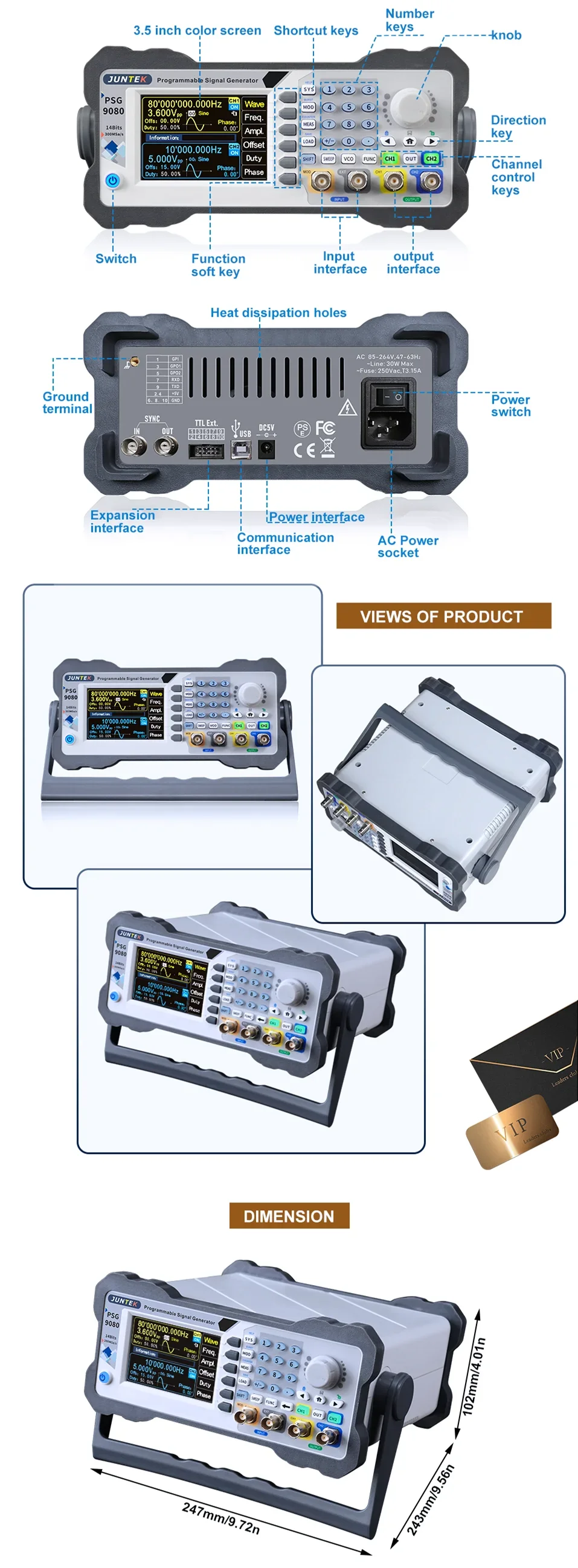 JUNTEK PSG9060 PSG9080 High-Precision Programmable Power Supply | Dual Channel 3