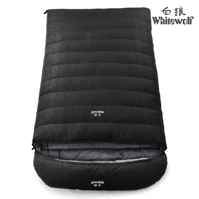 

White Goose Down Filling Winter Camping Sleeping Bag, Ultralight Double Person, Lazy Bag, 4500G, 5000G, 220x130cm