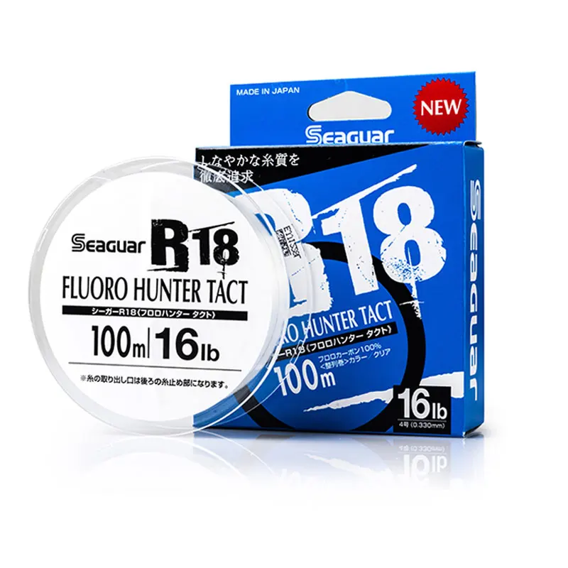 Seaguar Blue Label R18 Lenza Originale 4Lb-20Lb 100% Fluorocarbon Lenze Da Pesca 100M Fluoro Hunter Tact