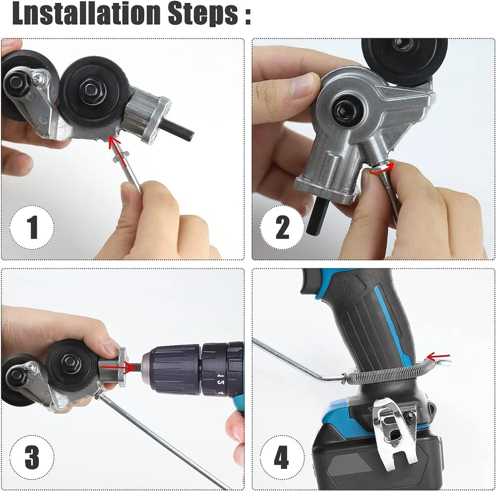 Electric Drill Plate Cutter Attachment Double Headed Free Cutting Tools Iron Metal Sheet Cutter Plate Punch Scissors 5