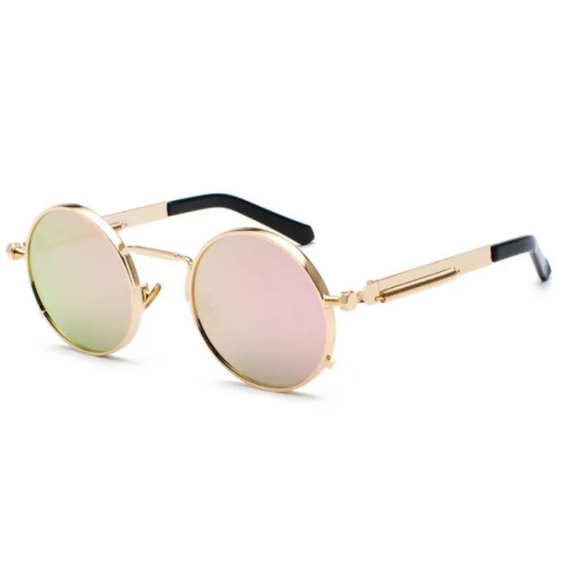 Retro Punk Spring Leg Round Sunglasses Men Polarized Metal Myopia Lens Prescription Sun Glasses Women 0 -0.5 -0.75 To -6.0 4