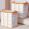 Large Capacity Foldable Storage Bag Transparent Waterproof Clothes Storage Box Dust-proof Zippered PVC Quilts Storage Bag Home 1