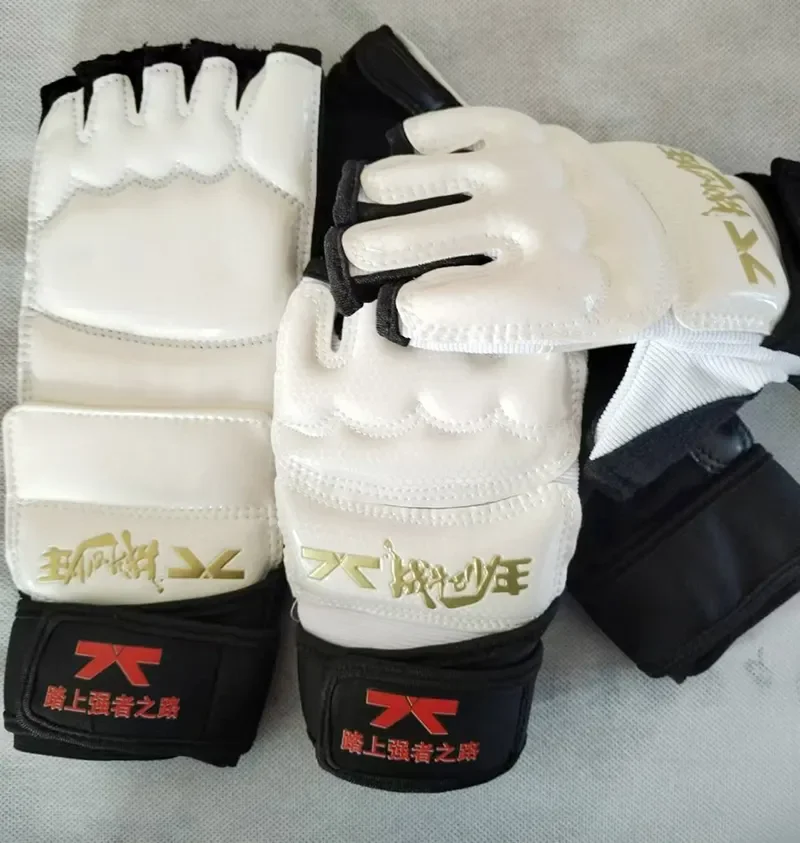 Half Finger Boxing Gloves Karate Muay Thai Training PU Leather Workout Gloves Foot Protector Taekwondo for Adults Kids