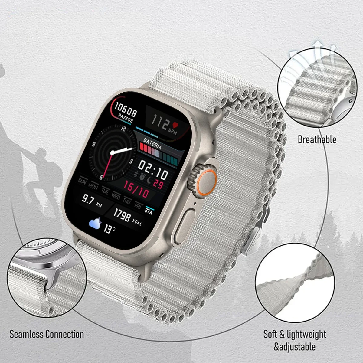 รูปสินค้า สายนาฬิกาไนลอนยืดหยุ่น สำหรับ Apple Watch ทุกรุ่น