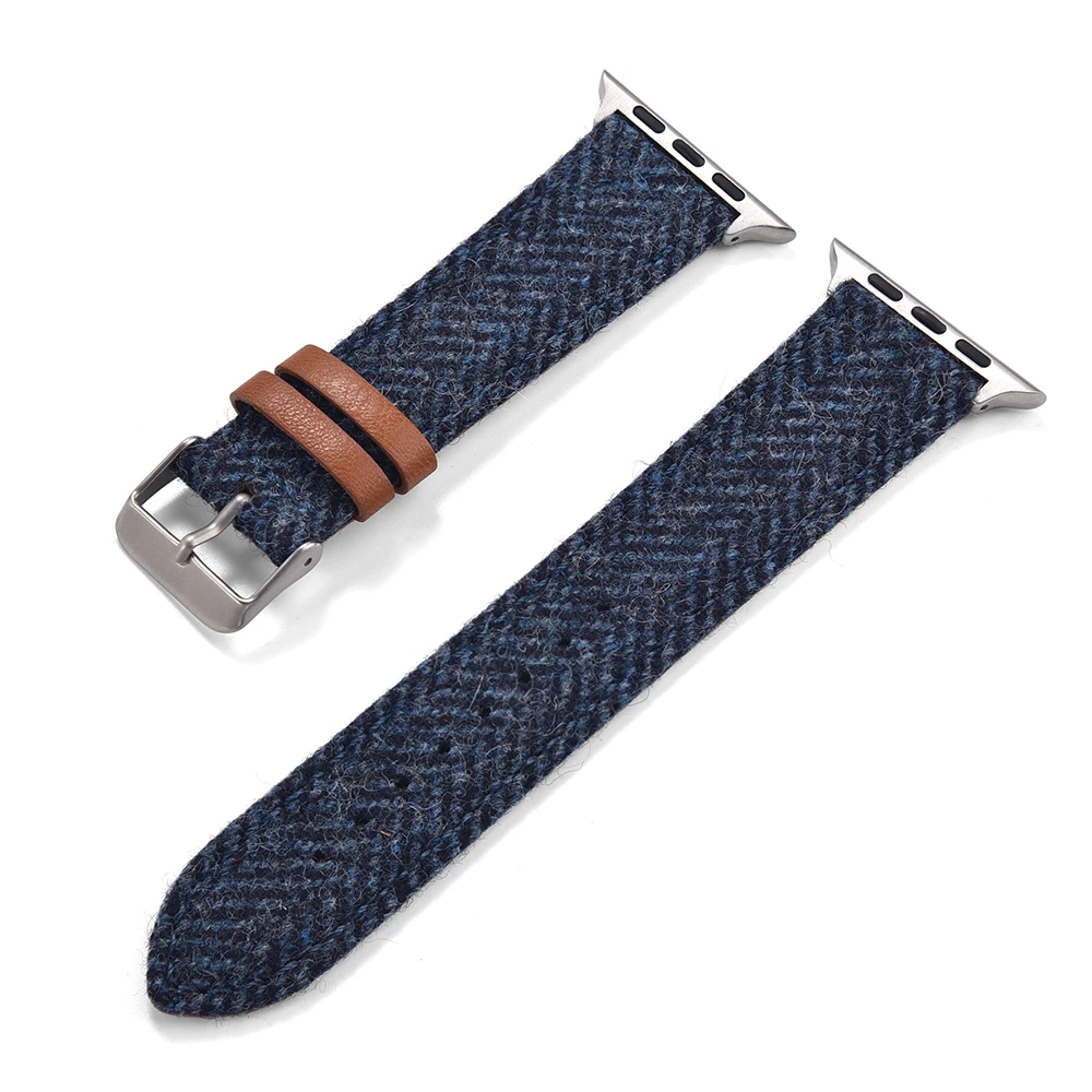 Vintage Woolen Leather Strap For Apple Watch Bands Ultra2 40-49mm Series 9 8765