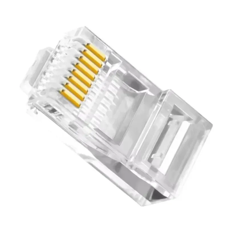 VIKEFON 50/100PCS RJ45 Pass Through Connector 23AWG Cat6 Cat5e RJ45 Modular Plugs Gold Plated 8P8C RJ45 Ends