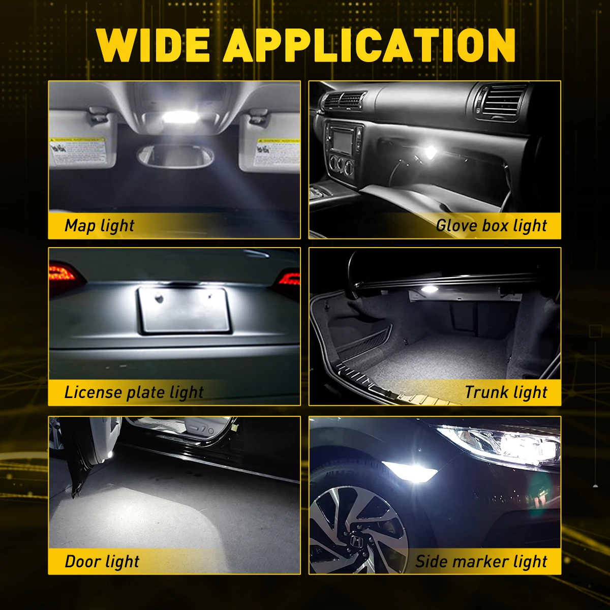 AUXITO 4Pcs Canbus C5W LED 31mm ���� 36mm ���� �ڵ��� ���׸��� ���� ������ �۷��� �ڽ� Ʈ��ũ ��ȣ�� ����Ʈ ȭ��Ʈ 6000K