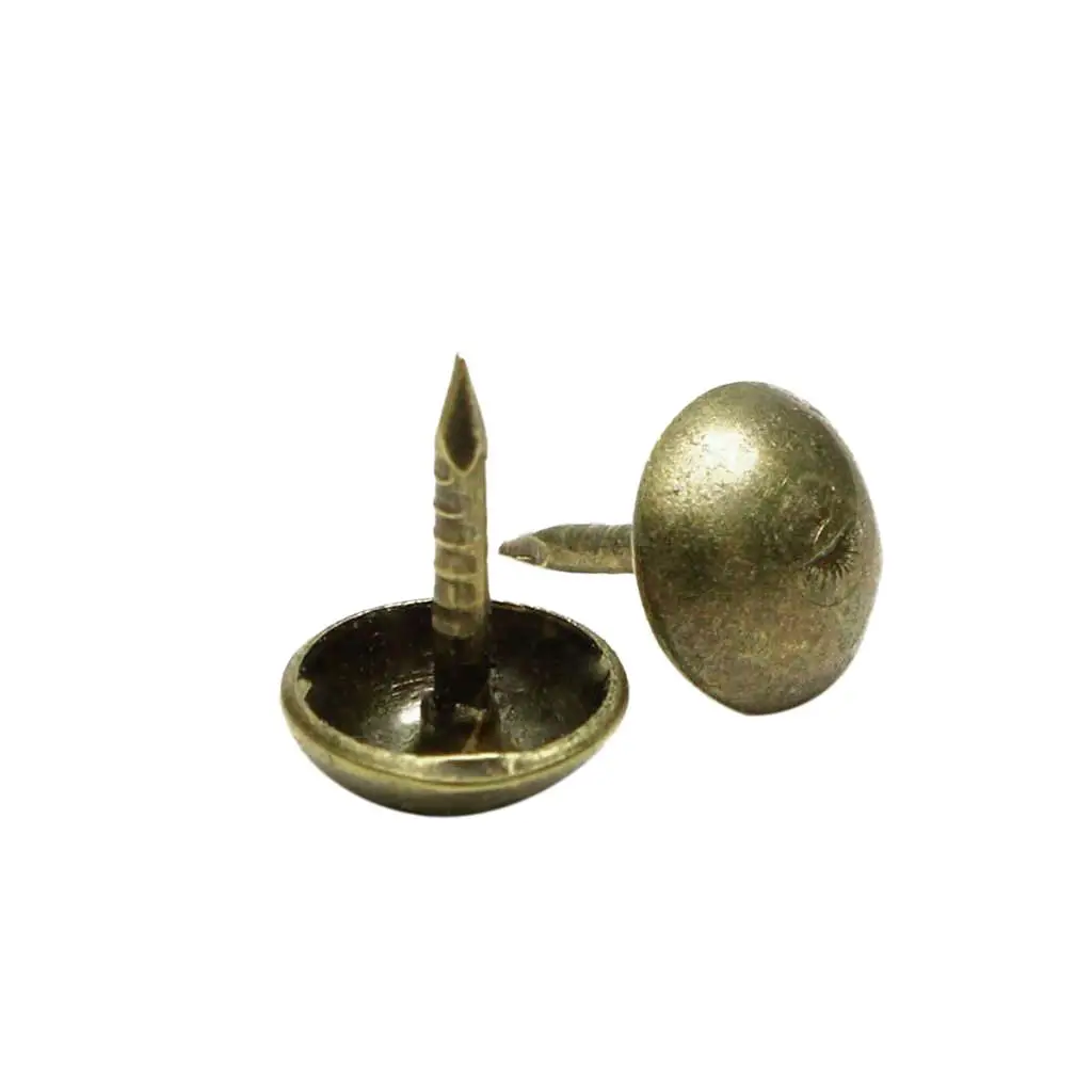 100 BRONZE CRAFTS FURNITURE UPHOLSTERY NAILS STUDS TACKS WOOD CHEST 20x25mm