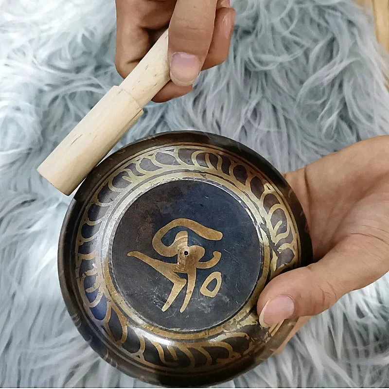 Nepal handmade Buddha sound bowl sound therapy yoga meditation singing bowl Tibet prayer metal craft home decor ornaments