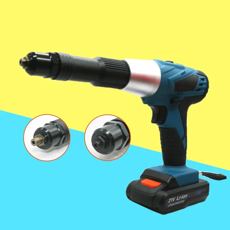 

21V Electric rivet gun portable cordless rechargeable electric blind riveter gun support 2.4-4.8mm rivet