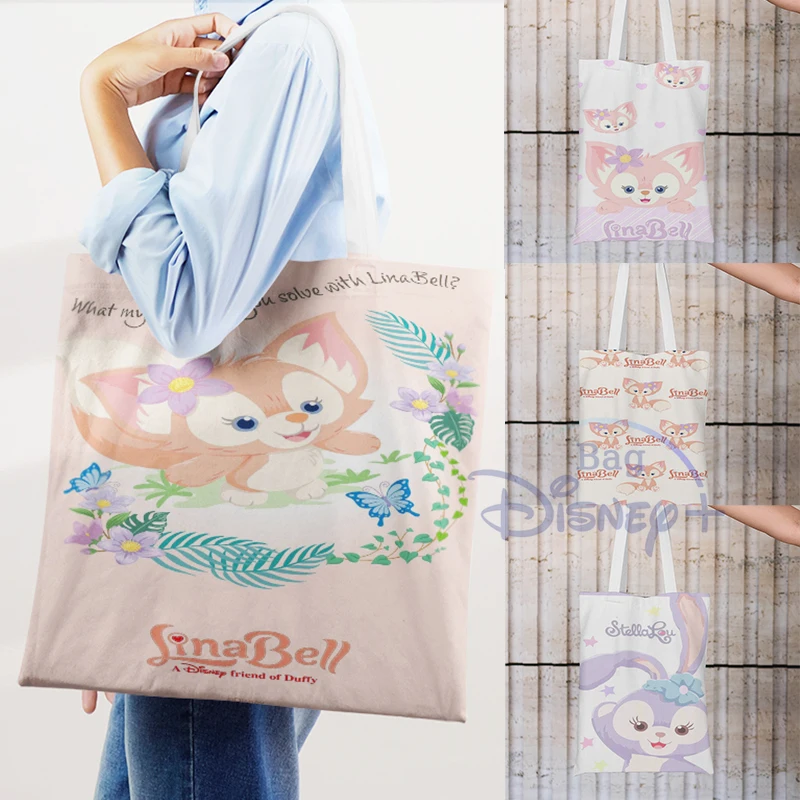 

Disney Cute LinaBell Bags Pink Bags for Women 2022 New Luxury Handbags Eco Reusable Shoulder Shopper Bags School Student Bag