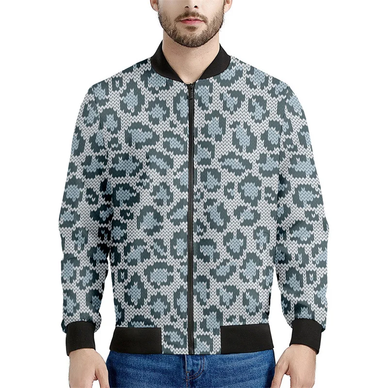 thumbnail image 1 of Chaqueta con cremallera y estampado de leopardo para hombre, sudadera con personalidad con estampado 3D, de manga larga, informal, holgada, ropa de calle, 1 of 4