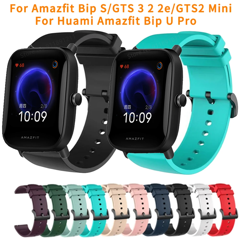 

20mm Silicone Watch Strap For Huami Amazfit Bip U Pro Bracelet For Amazfit Bip S/GTS 3 2 2e/GTS2 Mini Smart Wrist Strap Correa