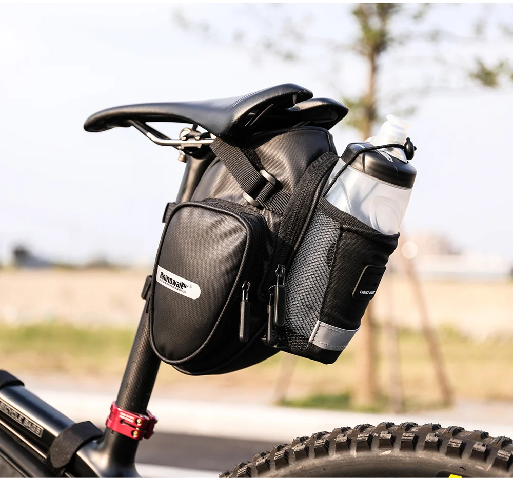 Rhinowalk Bicycle Bag Waterproof Bike Saddle Bag Large Capacity for MTB Bike Rear Seatpost Water Bottle Repair Tools Holder Bag (2)