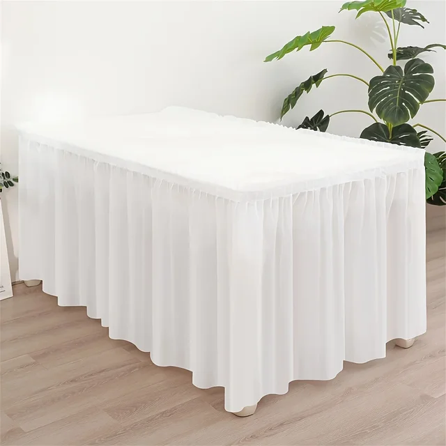 Tablecloth Set Disposable Solid Color Table Cover Table Skirts Rectangular Paper Table Covers With Long Skirting For Party 4