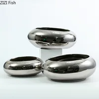 Creative Round Ceramic Vase Desk Decoration Minimalism Circular Flower Arrangement Floral Vases Flower Pots Room Aesthetic Decor 1