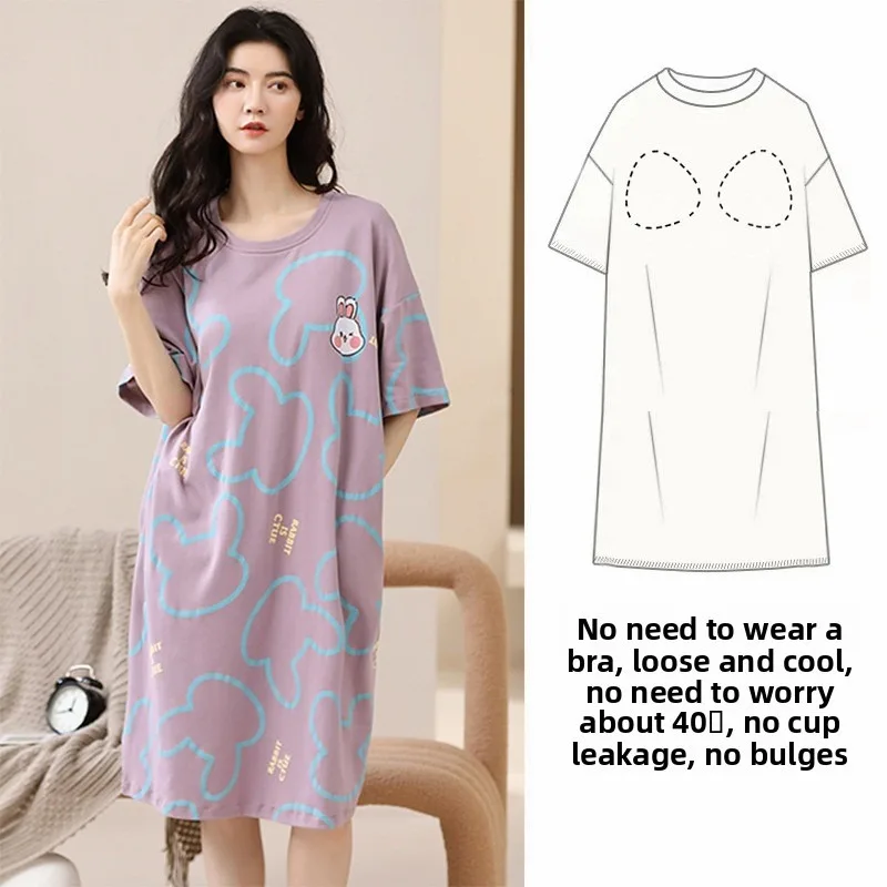 Sleeping Dress Women's Nightwear for Woman Night Clothes Women Sleepwear One Piece Dress Short Sleeve Sleepwear Pyjamas Pajamas