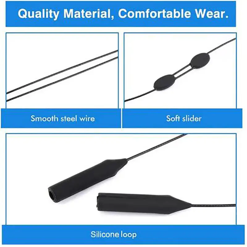 5pcs Eyewear Retainer Adjustable Anti-slip Universal Fit Eyeglass Lanyard Sports Sunglasses Unisex Holder Strap Lanyard