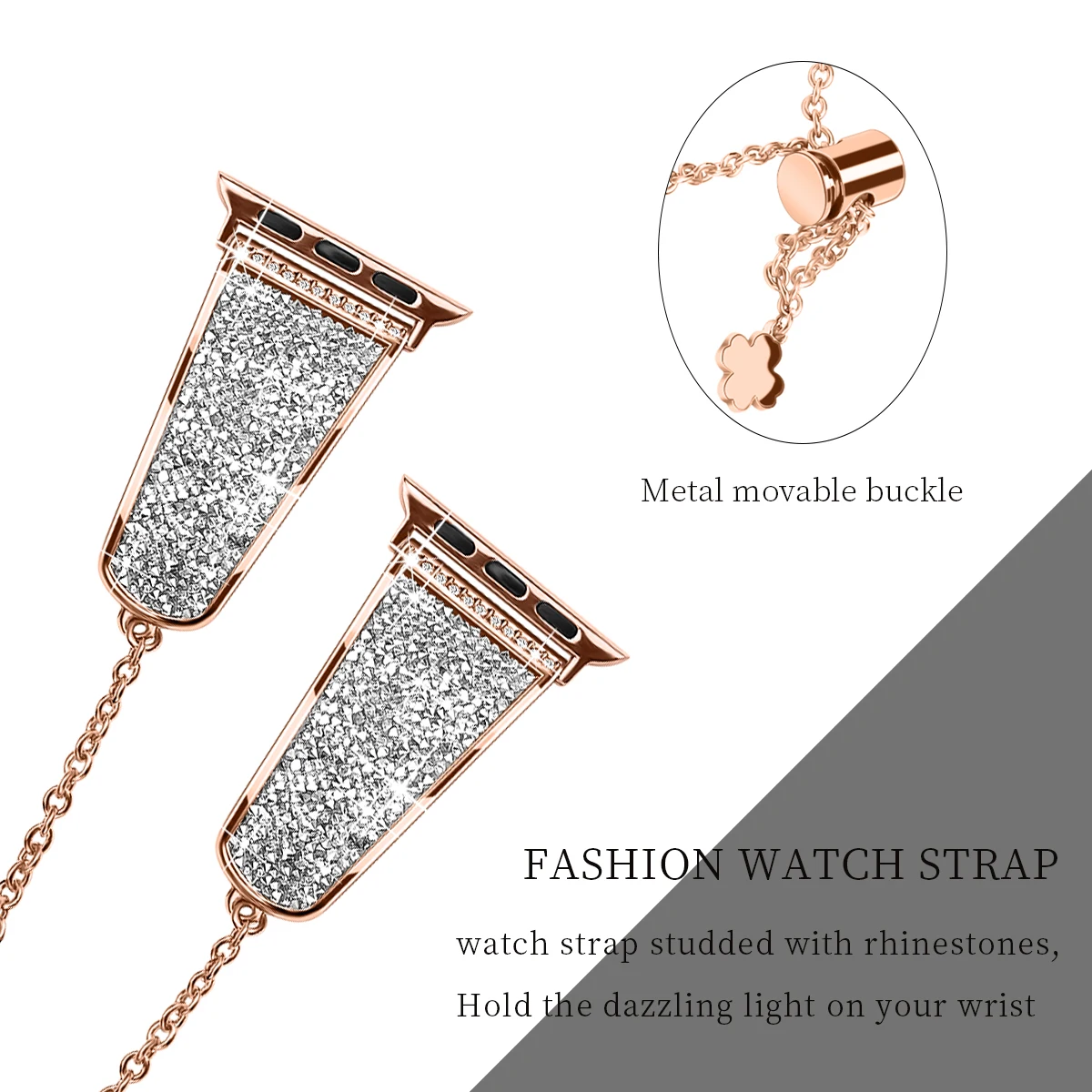 Metal strap for Apple watch band 49mm 45mm 44mm 42mm 41mm 40mm Women Diamond Bracelet Wristband For iwatch Ultra 8 7 6 5 4 3 SE