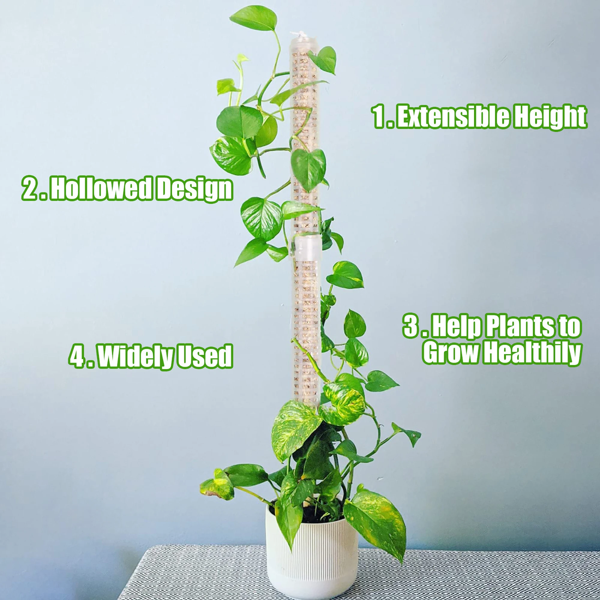 Plant Climbing Frame Stackable Plant Moss Stick Plastic Hollowed Design Moss Pole Potted Plants Climbing Supporting Stick