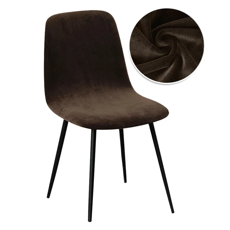 Elegant Velvet & Jacquard Stretch Chair Covers - Short Back Dining and Bar Seat Covers for Home, Hotel, or Wedding Events